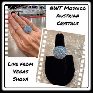 NWT Gorgeous Austrian Crystal / 925 Silver Size 6.5 ring from Mosaico